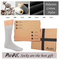 thumbnail image 6 of MANARC Men Cotton Crew Dress Socks Soft Comfortable Thin Fine Elegant Durable Breathable. 3 Pack Black, Melange Grey, Melange Blue., 6 of 6