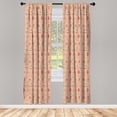 thumbnail image 4 of Ambesonne But First Coffee Window Curtains, Line Drawing Items, Each 28" W x 95" L, Pastel Pink Pastel Brown, 4 of 4
