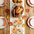 thumbnail image 4 of Sage Green Orange Pumpkins Fall Cotton Linen Rectangle Table Runners 13"x48", Thanksgiving Maple Leaves Coffee Table Runner Dresser Scarves Luxury Table Runners for Wedding Party Banquet Dinner Decor, 4 of 8