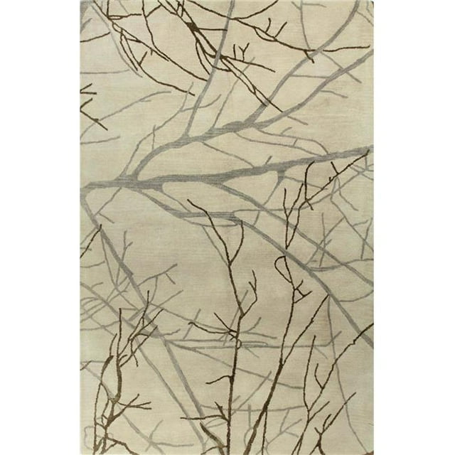 Bashian R129-IV-6X9-HG250 Bashian Greenwich Collection Abstract Contemporary Wool & Viscose Hand Tufted Area Rug, Ivory - 5 ft. 6 in. x 8 ft. 6 in.