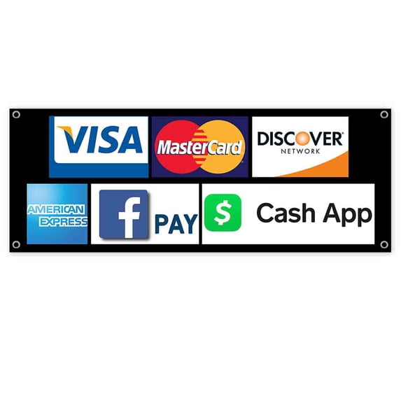 Credit Cards Cash Ap 13 oz Vinyl Banner With Metal Grommets