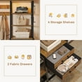 thumbnail image 6 of 7-in-1 Entryway Bench with Coat Rack and 2 Fabric Drawers, Hall Tree with Bench and 3 Storage Cubbies, 3 Storage Shelves and 17 Coat Hooks, Rustic Brown, 6 of 10