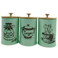 thumbnail image 3 of Abbracc 3Pcs Coffee Tea Sugar Containers Set Kitchen Canisters Set Iron Decor Organizer Green, 3 of 9