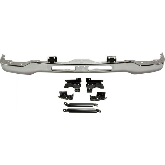 FRONT BUMPER Compatible with GMC SIERRA 2003-2007 Chrome with Fog Light Hole with Bracket Old Body Style