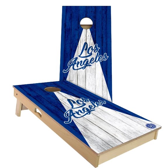 Skip's Garage | LA Triangle Baseball Cornhole Board Set | Includes (2) Boards, (8) Bags & Optional Accessories