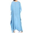 thumbnail image 2 of Sakkas Favi Womens Casual Long Maxi Dress Caftan Cover Up Loungewear in Rayon - Light Blue - One Size Regular, 2 of 5