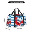 thumbnail image 3 of Fotbe Red Funny Crab on Blue Stripe Bolsa de Viaje con Estampado, Bolsa de Fin de Semana para Mujer con Compartimento para Zapatos, Bolsa de Gimnasio con Bolsillo Húmedo, 3 of 7