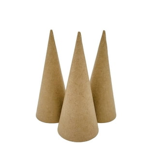 AllStellar Paper Mache Cones Open Bottom Variety Pack Set of 4-17.87x5, 13.75x5, 10.63x4, 7x3 in. for DIY Art Projects and Decorations - Various