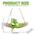 thumbnail image 3 of Hanging Swing Frog Statues, Ongmies Outdoor Statues Swinging Decorative Gardens | Artificial Resin Weather Decorative Figures Terraces Gardens Weddings, Reading Book Frog Statue Figurine, 3 of 8