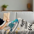 thumbnail image 3 of Unicorn Soft Flannel Fleece Throw Blanket, Believing Words Illustration Star Elements Happiness Joy Friendship, Cozy Plush for Indoor and Outdoor Use, 50" x 60", Yellow Blue, by Ambesonne, 3 of 5