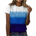 thumbnail image 2 of T-shirts à Manches Courtes pour Femmes Tops d'Été 2023 Femmes Décontracté en Vrac Imprimé Floral Col Rond Imprimé à Manches Courtes T-Shirt Tops, 2 of 8