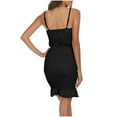 thumbnail image 3 of Lovskoo Summer Dresses for Women 2024 Spaghetti Strap Bow Tie Knot Cut Out Sleeveless Ruffled Hem Bodycon Club Party Evening Dresses Mini Dress Black XL, 3 of 4