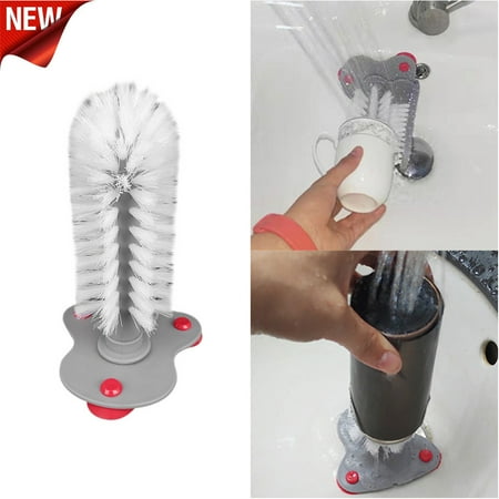 

LASHALL Creative Suction Cup Glass Bottle Cleaning Brush Kitchen Rotate Wash Cup Brush(Buy 2 Receive 3)