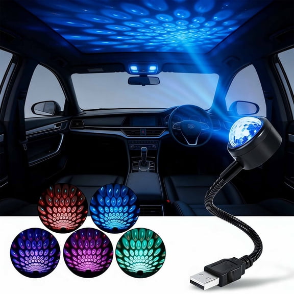 USB Car Roof Star Light Projector LED Interior Atmosphere Lamp