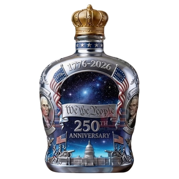 U.S. 250th Anniversary Commemorative Whiskey Bottle, America 250th Anniversary “We the People” Heritage Whiskey Bottle for Liquor Scotch Bourbon or Wine