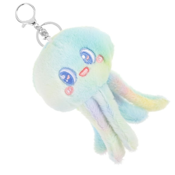 Raindrops 1Set Creative Animal Keyring Pendant Metal and Plush Octopus Decor for Women Cute Keychain