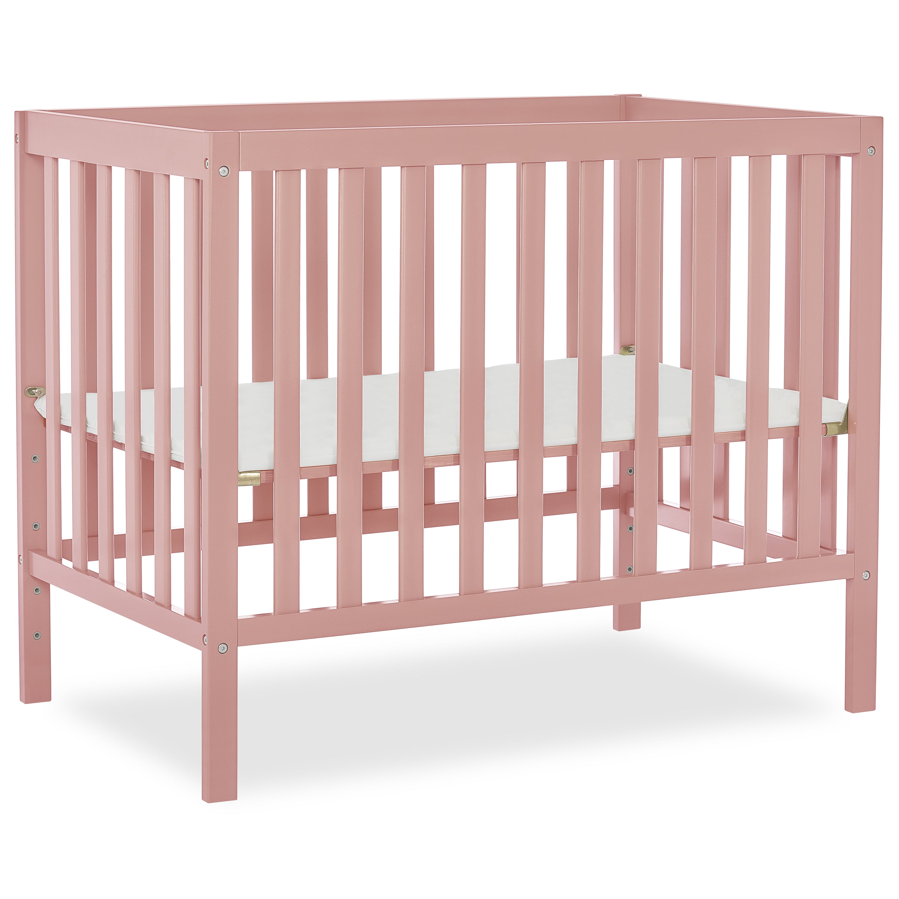 Dream On Me Edgewood 4 in 1 Convertible Mini Crib in Pink
