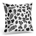 thumbnail image 1 of BSDHOME Housse de Coussin Collection Automne Silhouettes de Feuilles Fougère Blanche 18x18 Pouces, 1 of 1