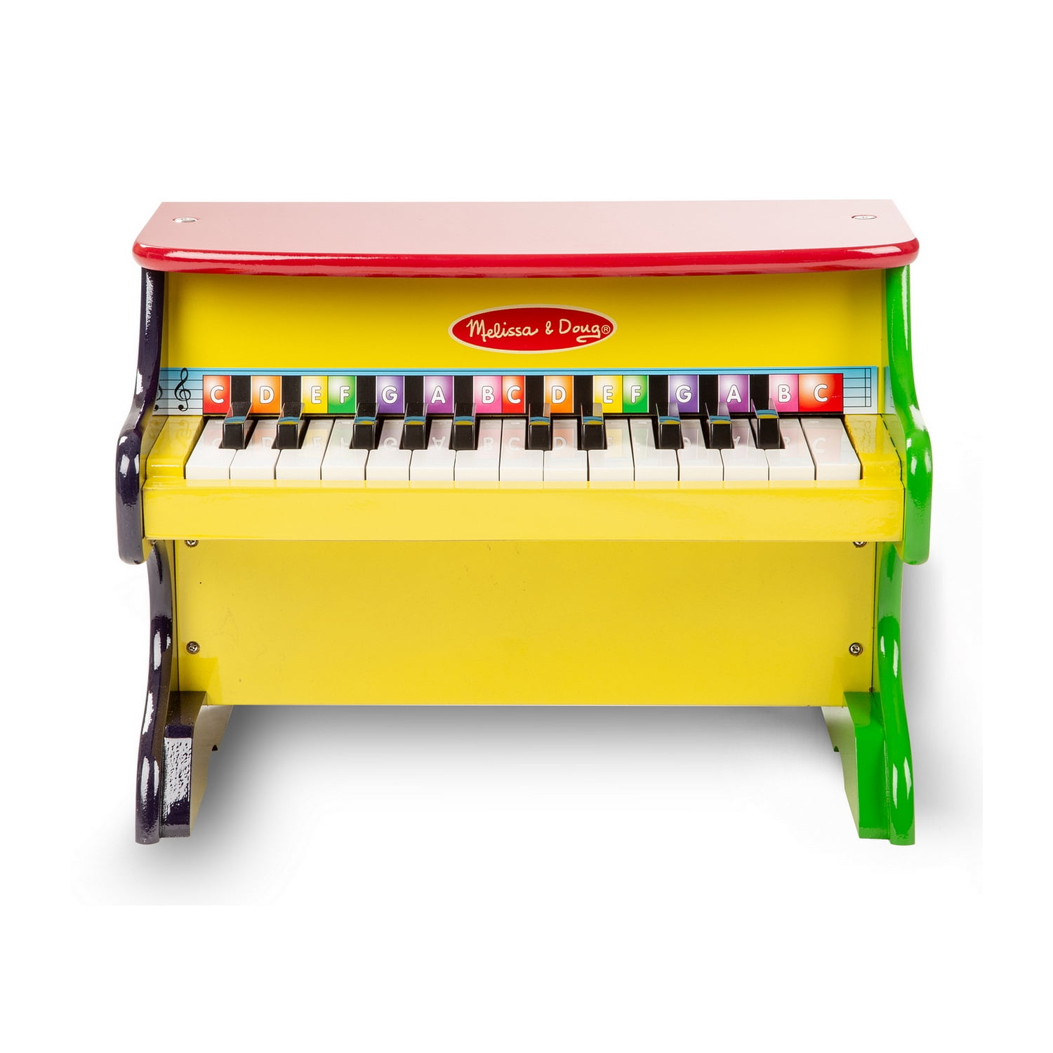 Melissa & Doug Learn-to-Play Piano with Wooden Lift-Top Desk & Chair, Honey