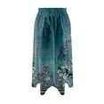 thumbnail image 3 of YUEJUIR Womens Skirts Boho Skirts for Women Trendy Summer Flowy Floral Midi Skirts with Pockets Lightweight Drawstring High Waisted Skirts A Line Skirt Boho Skirt (Light Blue,XXL), 3 of 4
