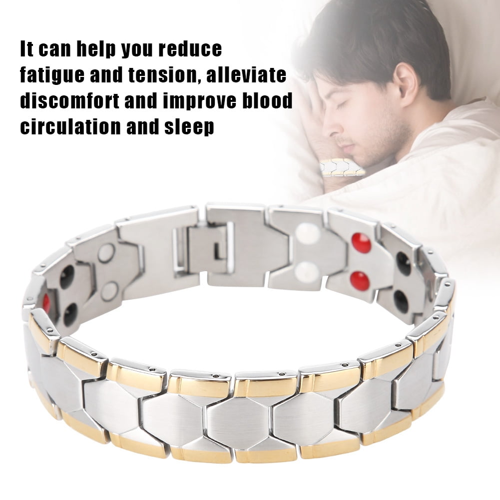 Fashionable Jewelry Magnetic Titanium Bio Energy Bangle Men Health Care Bracelet (Silver)