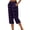 #02 Purple 【Mix & Match: Stock Up on Your Favorite Colors】, variant on Women's Soft Cotton Straight Leg Capris with Elastic Waist, Button Front, Flowy Fit, Mid Waisted, Tummy Control, Casual Summer Cropped Pants, Plain Solid for Work, Travel,