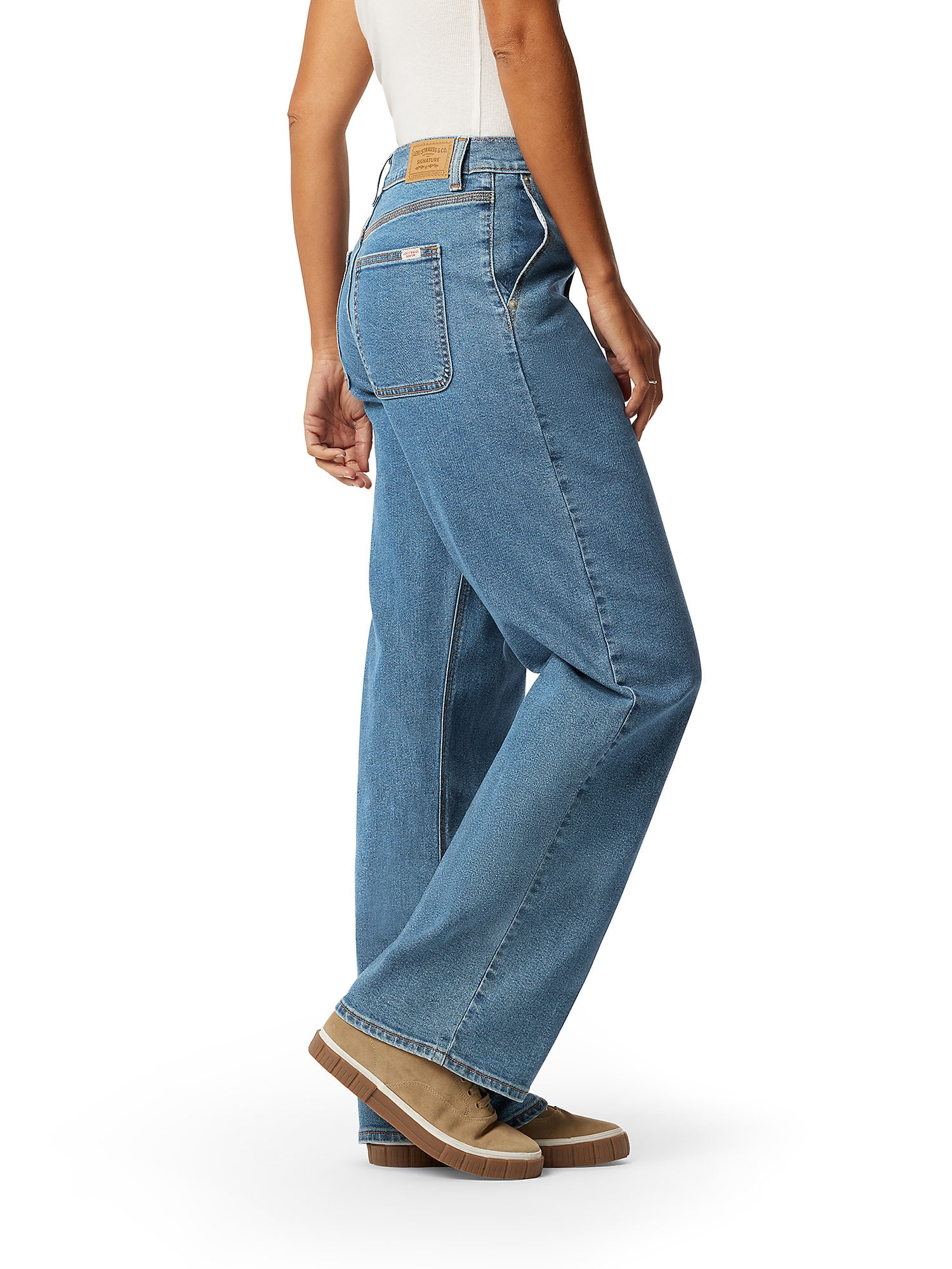 Levi Strauss Signature Women's and Women's Plus Heritage Loose Straight Trouser Jeans, Sizes 0-20 Plus