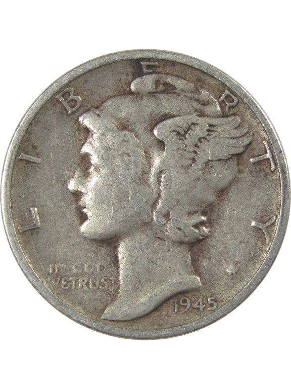Collectible 1945 S Mercury Silver Dime Circulated 10c Coin Collectible