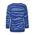 thumbnail image 4 of ALLLIST Fall Women's Sweaters Pullover Blue Long Sleeve Tiger Stripe Raglan Sweater Teen, 4 of 6