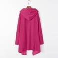 thumbnail image 4 of VISALY Hoodies Pullover Drawstring Sweatshirt Women's Solid Color Irregular Loose Pocket Sweatshirt Oversized Sweatshirt Lightweight Pullover for Women Dressy Sweaters for Women Purple Xl, 4 of 6