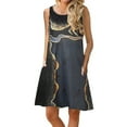 thumbnail image 2 of EQWLJWE Robe Longue pour Femmes Mode Femmes Sans Manches Col Rond Été Confortable Imprimé Poches Décontractée Ample Robe Débardeur, 2 of 6