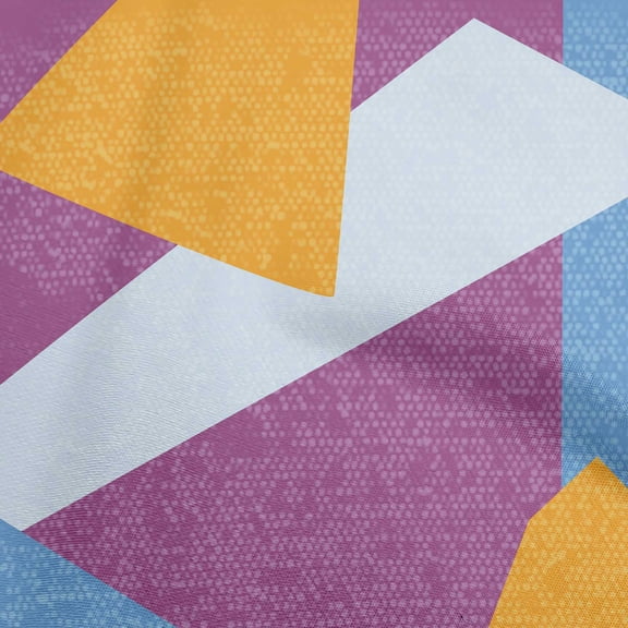 oneOone Polyester Spandex Purple Fabric Geometric Abstract Random Shapes Dress Material Fabric Print Fabric By The Yard 56 Inch Wide