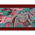 thumbnail image 1 of IBA Indianbeautifulart Ruban Imprimé Artistique Feuilles Rouges & Floral 9 Yards Lacets en Velours pour Accessoires de Couture 4 Pouces, 1 of 2