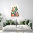 thumbnail image 3 of ZHONGYUTONG Cactus Canvas Wall Art Desert Botanical Painting Succulent Spiny Flower Picture Mexican Artwork Home Decor Framed (12.00" x 18.00"), 3 of 5