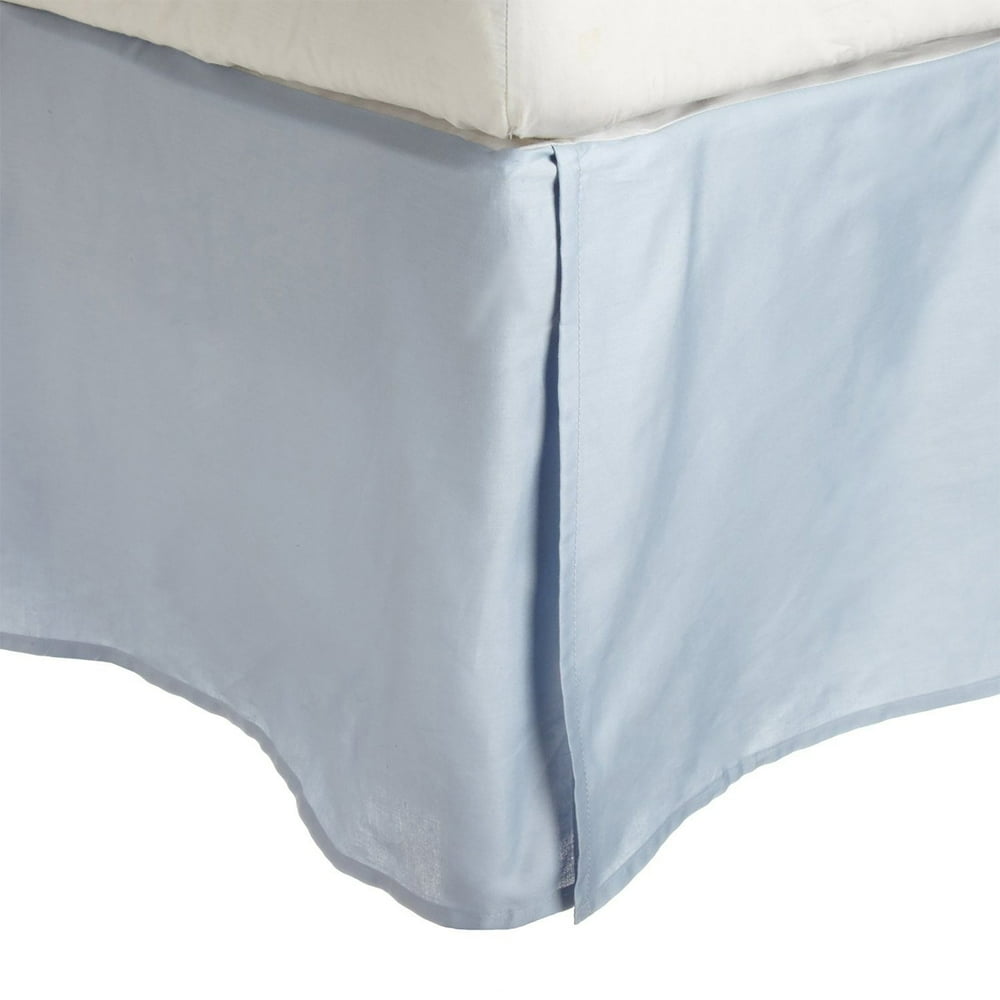 Superior 300 King 100 Premium Combed Cotton Solid Bed Skirt Light Blue