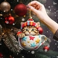 thumbnail image 4 of Cat Christmas Tree Ornaments 3D Printed Small Kitten Hanging Pendants for Home Acrylic Cute Xmas Decorations for Cat Lovers Gifts Car Backpacks Holiday Party Decor (D), 4 of 7