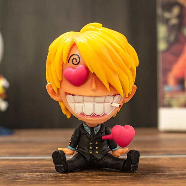 Q Version One Piece Luffy Usopp Nami Robin Chopper Sanji Brooke Ace Anime Hand-made PVC Figure Toys Model Doll