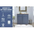 thumbnail image 6 of Tilt Out Trash Can Cabinet with Double Hidden Trash Bin Holder, Kitchen Free Standing Recycling Cabinet,Dog Proof Trash Can,Wood, Blue, 6 of 9