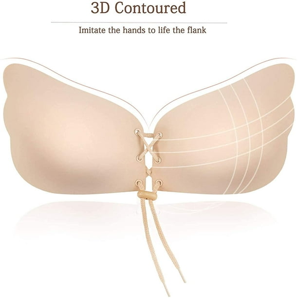 Women's Silicone Sticky Invisible Backless Bra Without Straps Push-up  Shaping Bra Seamless Front Sealing Tape Nipple Underwear