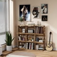 thumbnail image 5 of Honiway Vinyl Storage, Turntable Wall Mount for 80-100 Albums, 3-Compartment Holder, Carbonized Black, 5 of 7