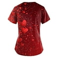thumbnail image 3 of Hearthz S-5XL Valentine Scrubs Tops for Women Love Heart Graphic Scrubs Top for Women V Neck Short Sleeve Nurse Uniform with Pocket, 3 of 3