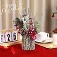 thumbnail image 6 of PayUSD Small Christmas Tree Tabletop Artificial Mini Christmas Tree Decorations with Holiday Ornaments Red Berry Pine Cone Reindeer for Home Indoor Fireplace Mantel Xmas Decor (Tree Stump-Red), 6 of 8
