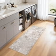 thumbnail image 5 of UERMEI 2x6 Washable Runner Rugs for Hallway, Modern Abstract Non Slip Indoor Rug for Entryway Doormats Bedroom Kitchen, Vacuum-Friendly Home Decor Carpet, Beige Brown, 5 of 7