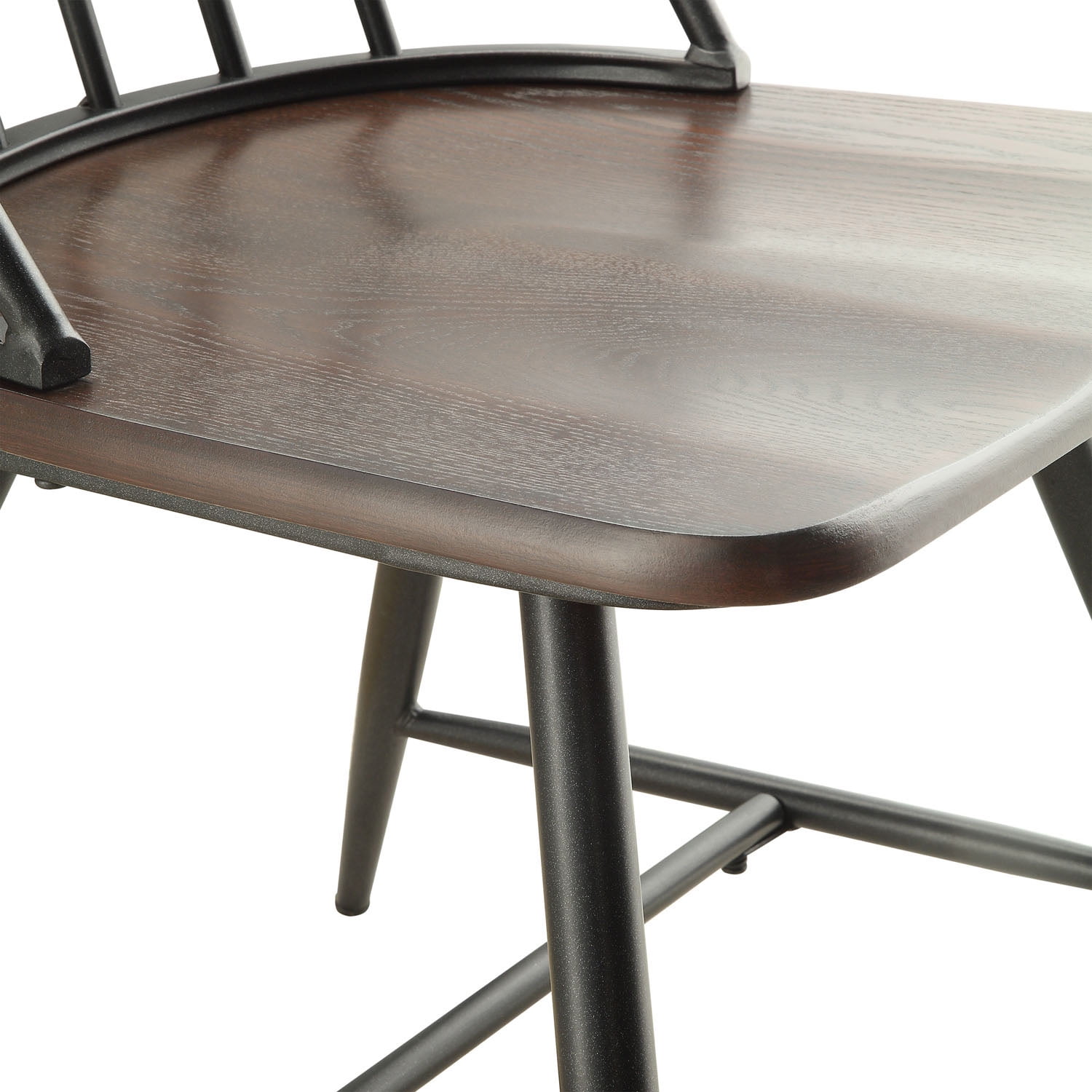 Weston Home Jameson Two-Tone Windsor Chairs, Set of 4, Black and Oak