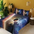 thumbnail image 4 of Ambesonne Universe Fitted & Top Sheet Set with Shams, Solar System Cornet, Red Blue, 4 of 8