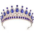 thumbnail image 2 of BRIGHTFUFU Corona de diamantes de imitación, Tiara, corona de cumpleaños, tocado de novia, accesorio de vestido de novia para actuación de baile, 2 of 7