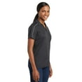 thumbnail image 4 of Sport-Tek Ladies Micropique Sport Wick Piped Polo-L (Iron Grey/ White), 4 of 6