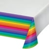 Rainbow 54 x 102 Plastic Tablecover Border Print