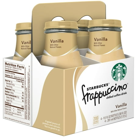 Starbucks Frappuccino Vanilla Chilled Coffee Drink, 9.5 Fl. Oz., 4 (Best Vanilla Drinks At Starbucks)