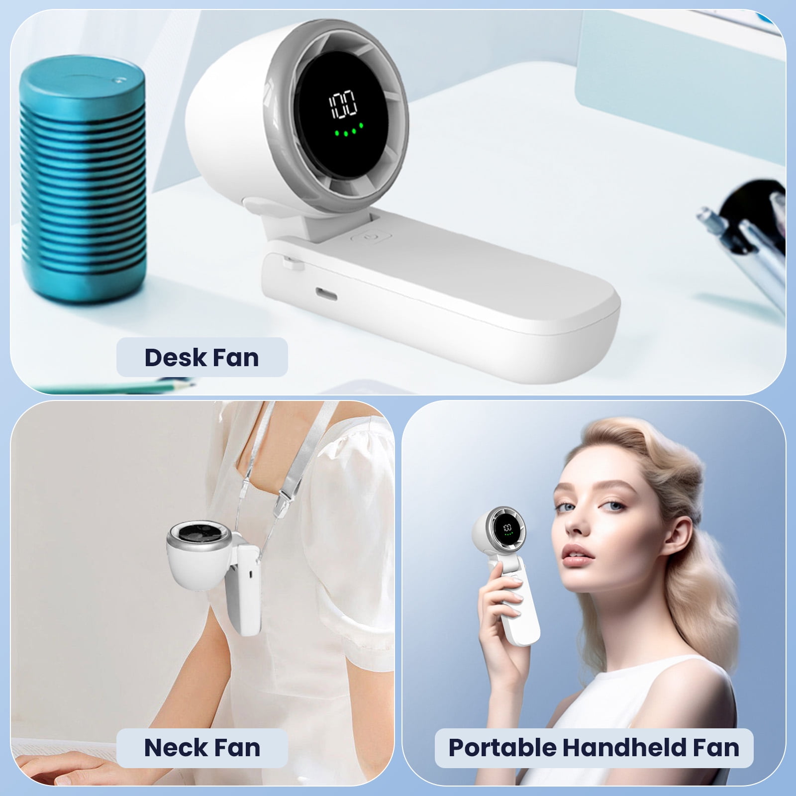 ATUPEN Portable Fan, Mini Handheld Fan with 100 Speeds Air Turbo Personal Fan for Indoor Outdoor Travel